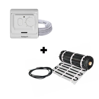 Grindinio šildymo tinklelis Warmset BLACK, 150W + neprogramuojamas termostatas Feelspot WTH71.36,1,5 m²