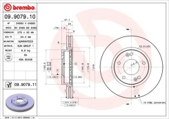 Stabdžių diskas BREMBO 09.9079.11 kaina
