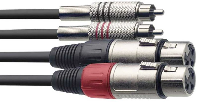 Audio kabelis Stagg STC1,5CMXF 2xXLR/f - 2xRCA, 1,5m