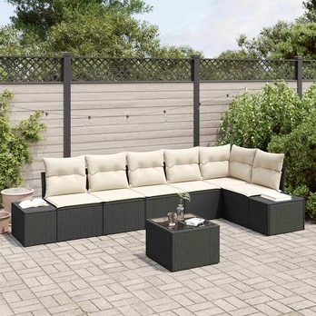 6 Dalių Sodo Sofa Komplektas su Pagalvėlėmis, Ruda Poliratanas