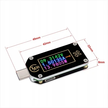Tc66 Usb tipo C prievado matuoklis su kompiuterio programa