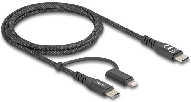 DeLOCK 81170, 1 m, USB C, USB C/Lightning, USB 2.0, Juodas