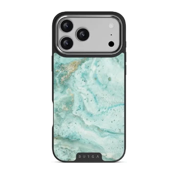 Uluwatu Waves - Teal iPhone 17 Pro Max Case, Elite Dark (MagSafe) / Silver