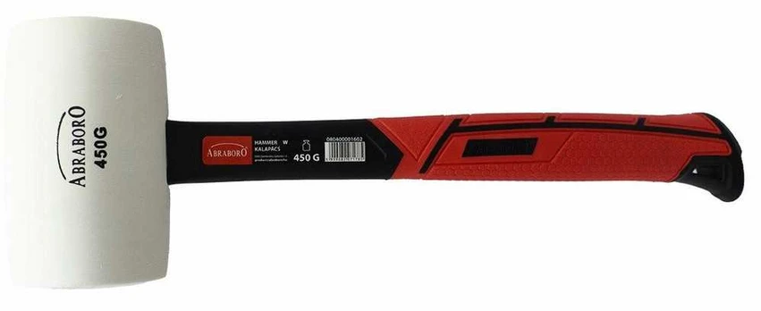 Baltas guminis plaktukas 450 g. Abraboro