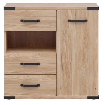 Komoda Lara S463-KOM1D3S-JBE, ruda, 90 x 40 cm x 88 cm