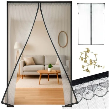 Magnetinis tinklelis nuo uodų durims 160x230cm JUODAS