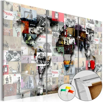 Artgeist Kamštinis paveikslas - Modern World's Map [Cork Map]