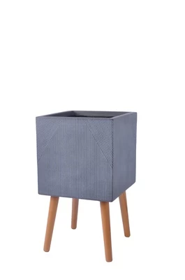 Vazonas Domoletti LT24784T-1S, keramika/molis, Ø 24 cm, pilkas