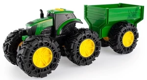 Žaislinis traktorius John Deere Tractor with Wagon, žalia