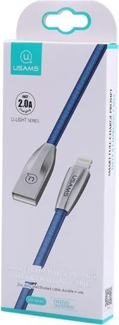 „Kabelis USB Usams USB-A“ – „Lightning 1,2 m Mėlyna“ (IPZSUSB03)