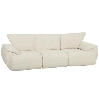 Trivietė sofa modulinė, 260 cm, kreminė