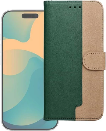Dėklas su klapką na Xiaomi Redmi NOTE 15 PRO 4G Split Book zielono-auksinė