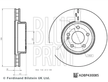 Stabdžių diskas BLUE PRINT ADBP430085