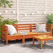 Trivietė sodo sofa, vaško ruda, pušies medienos masyvas kaina