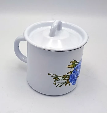 Emaliuotas puodelis su dangteliu, 1,0l