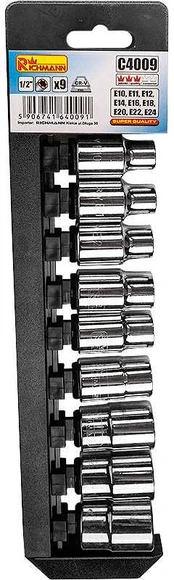 Galvučių rinkinys TORX 1/2 E10-E24