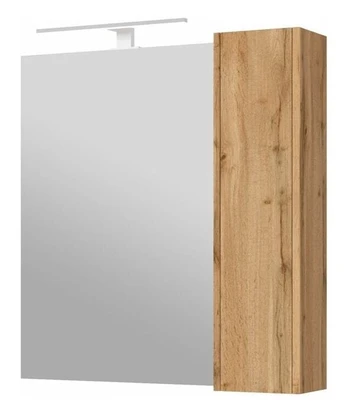 Vonios spintelė Vento Bronx Bronx 80 with mirror, ąžuolo, 16.6 cm x 80.2 cm x 80 cm