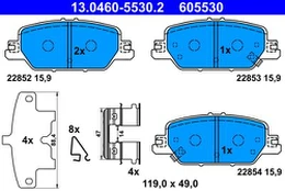 ATE 13.0460-5530.2 Brake pad set