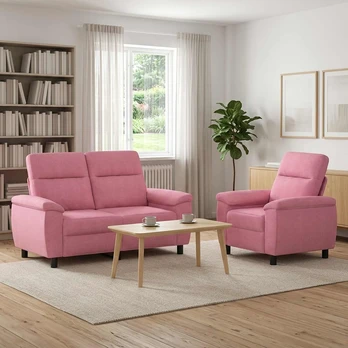Sofa Sofos komplektas 2 vnt. Rožinė Audinys