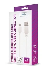 Kabelis Setty Universal USB Type-C Cable 1m 2A Baltas GSM043795 ()