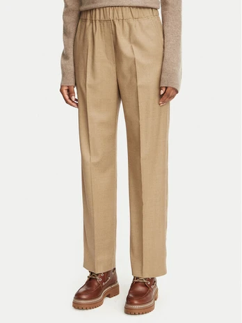 Weekend Max Mara Medžiaginės kelnės Hateley 2625136042 Ruda Regular Fit
