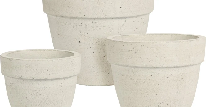 Lauko vazonas, baltos sp., 21 x 21 x 18 cm.