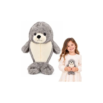 Lean Toys Pliušinis ruonis, pilkas ir baltas, 25 × 13 × 13 cm