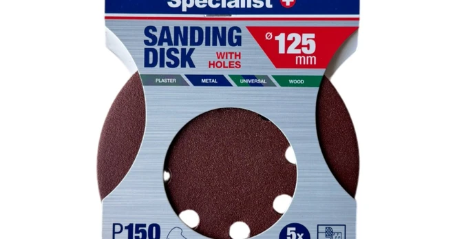 SPECIALIST+ šlifavimo popierius su skylėmis P150, 125 mm, 5 vnt.