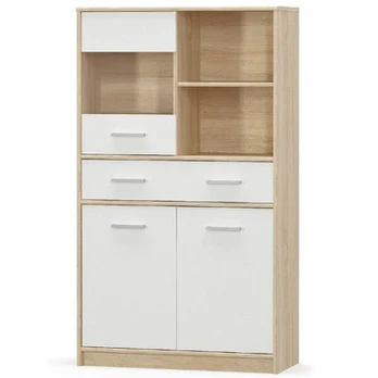 Vitrina Tips 2D1W1S/80, sonomos ąžuolo/balta