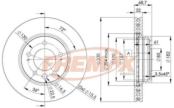 Stabdžių diskas FREMAX BD-3326
