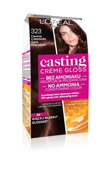 Plaukų dažai L'Oreal Paris Casting Creme Gloss, 323 Dark Chocolate