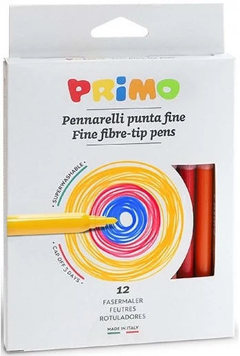 Flomasteriai PRIMO, 12 spalvų