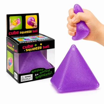 Antistresinis piramidės formos quishy , minkštas cube žaislas - violetinis