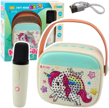Karaoke Kit For Kids With Unicorn Bluetooth Microphone