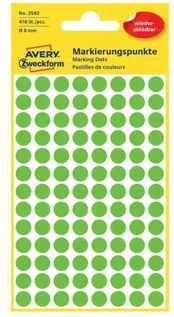 Avery Zweckform Avery 3592, Žalias, Round, Removable, Universal, Paper, Germany