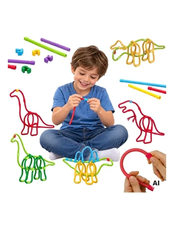 WOOPIE 3D Construction Blocks Straws Sticks Tubes Creative Set 117 pcs