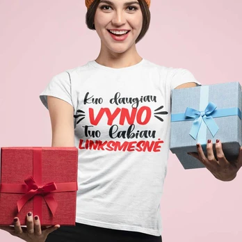 Moteriški marškinėliai "Vyno nauda"