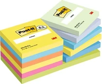Staples POST-IT® Energetic 76x76mm įvairių spalvų