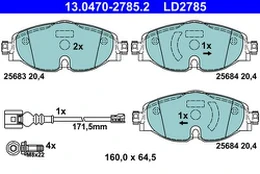 ATE 13.0470-2785.2 Brake pad set