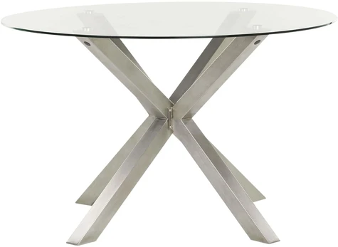 Beliani Sodo stalas MALETTO 120 cm, stiklas, sidabrinis