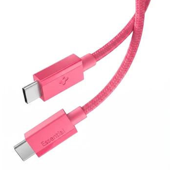 Rožinis USB-C - USB-C 60W / 100cm laidas "Spigen EB6010CC Essential"