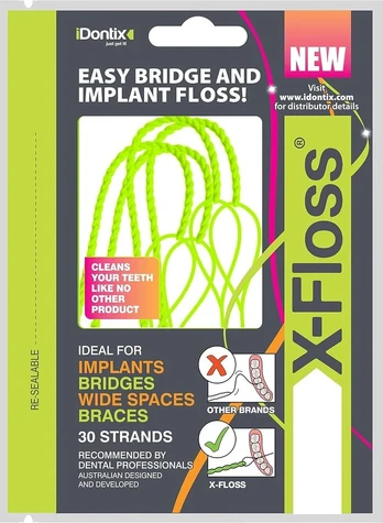 Idontix Brace X-floss tarpdančių siūlas, žalias