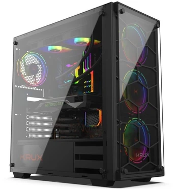 Korpusas Krux Leda RGB, juoda
