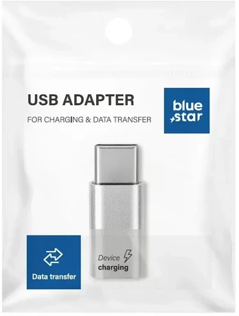 BlueStar Adapteris Micro USB to Type C Blue Star - baltas