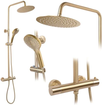 Dušo sistema su termostatu REA Vincent, Brushed Gold