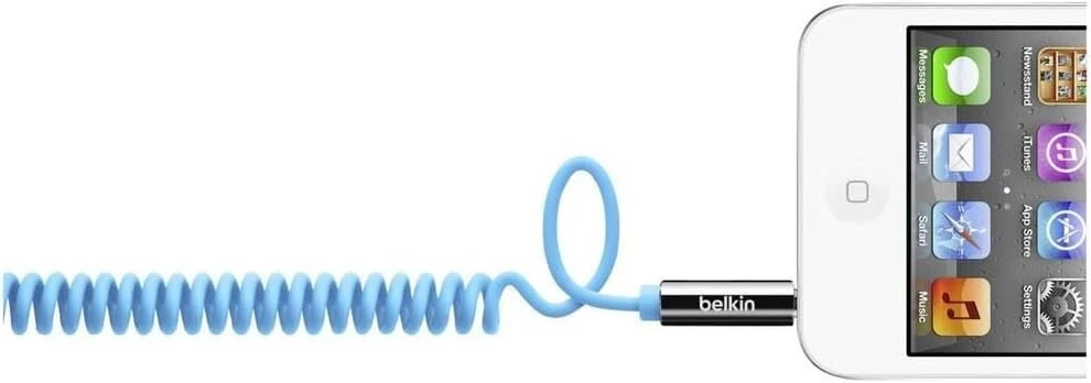 Belkin Mixit Colour Range 1.8m spiralinis aux kabelis - mėlynas