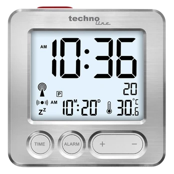 Technoline WT 265 alarm clock Digital alarm clock Sidabrinis
