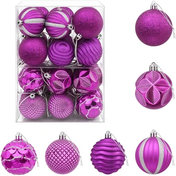 Kalėdų kamuoliukų rinkinys 36 vnt. Alyvos 6 cm Polystirenas