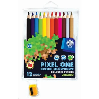 Spalvoti pieštukai Astra Pixel One, 12 vnt