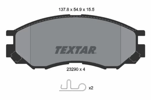 Stabdžių trinkelių rinkinys, diskinis stabdys TEXTAR 2329002
